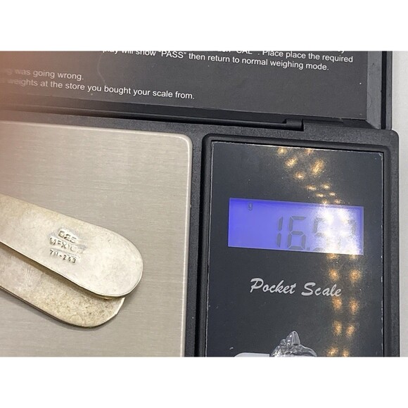 Vintage Mexico Sterling Silver Inlaid Turquoise Large Teardrop Dangle Earrings - Picture 10 of 10